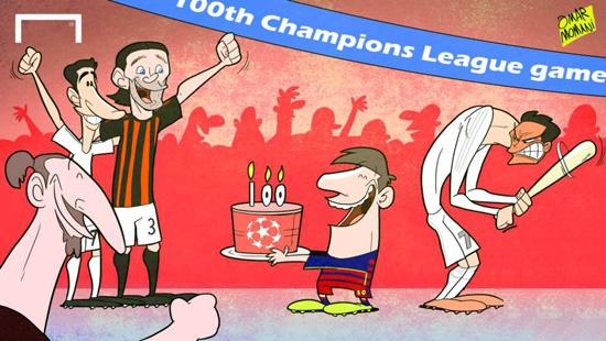 رکورد جدید مسی و واکنش جالب رونالدو! /کاریکاتور