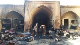 کاروانسرای قاجاری با فرش‎های دست‎باف در آتش سوخت
