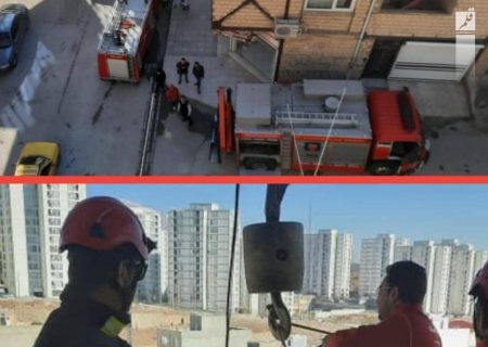 سقوط کارگر ساختمانی از طبقه هفتم؛ آتش نشانان کرمانشاهی را به محل حادثه کشاند