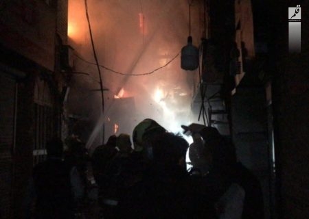 بازار کفاش‌های تهران دچار آتش سوزی شد