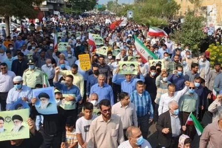 راهپیمایی مردم خوزستان در محکومیت جنایت تروریستی حرم شاهچراغ‌(ع)